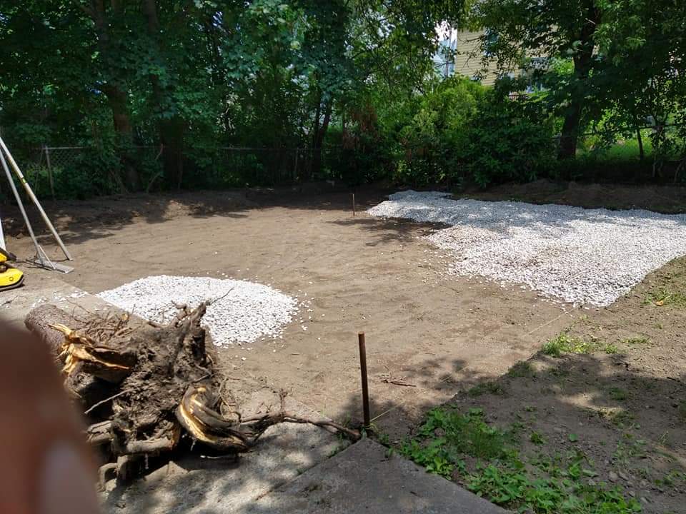 Graded base and crushed stone before a new install, the part nobody sees